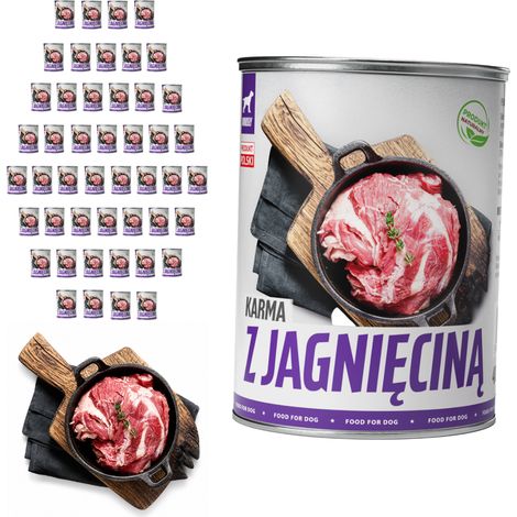 Cibo umido per cani TufTuf Agnello lattina 48x400g Carne in scatola (1/2)