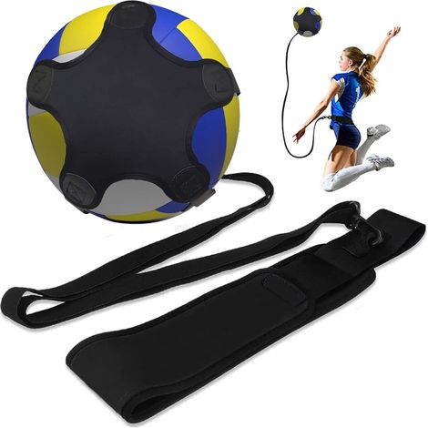 Attrezzatura per l'allenamento di calcio e pallavolo, dispositivo di supporto all'allenamento da 2 m con corde regolabili, fascia elastica e cintura, attrezzo regolabile per l'allenamento individuale 