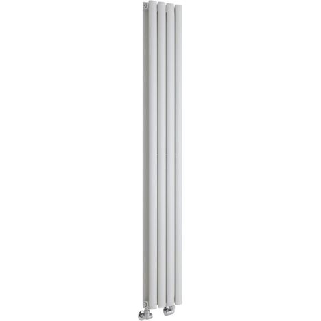 Milano Aruba White Vertical Column Double Oval Panel Radiator - 1600mm x 236mm (1/5)