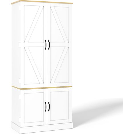 Armario alto de cocina MDF blanco 80 x 40 x 180 cm con sensor de movimiento (1/5)