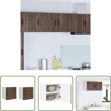vidaXL Küchenregal -  Küchenschrank mit Tür 2 pcs Braun Eichen-Optik 40 x 31 x 40 cm (1/5)