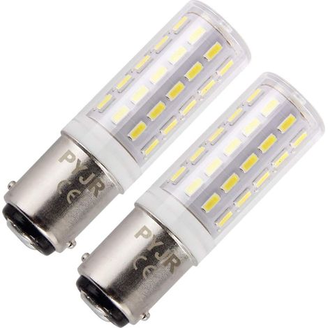 Ampoule Machine a Coudre B15, 5W AC 220V, PYJR Ba15d Sbc Double Connect Baïonnette, 45W Lampe Halogène équivalent, Blanc Froid 6000K, Pour Réfrigérateur / Machine à Coudre/ Lampe de Table. (Lot de 2) (1/5)