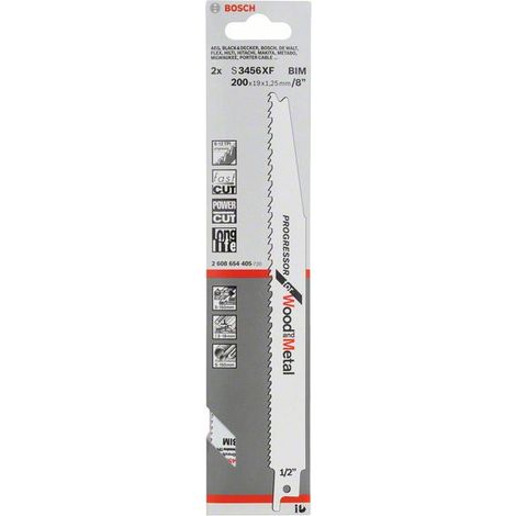 Bosch Accessories 2608654405 Säbelsägeblatt S 3456 XF, Progressor for Wood and Metal, 2er-Pack Sägeb
