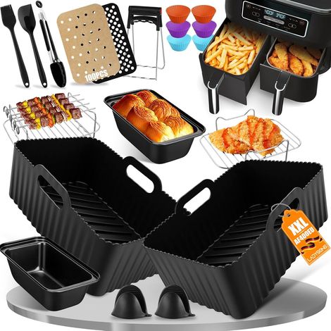 20 Accessoires Air Fryer, Silicone, Acier Inoxydable, Pour Ninja Dual, Tower