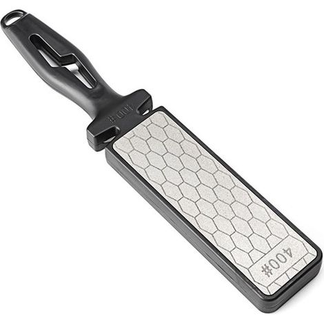 Affûteur de couteaux multifonctionnel 5 en 1 en diamant, pierre à aiguiser double face pour couteaux de cuisine (grain 400/1000) et ciseaux (1/4)