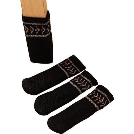Protections pour pieds de chaise, chaussettes noires pour pieds de table, couvre-pieds, protections pour meubles, chaussettes tricotées pour pieds de chaise, protections pour meubles et sols (8)