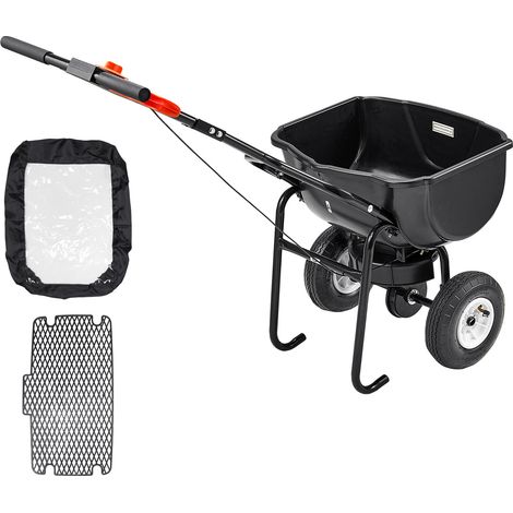 Mophorn Esparcidor Manual de Empuje con Capacidad de 27,2 kg, Incluye Rejilla de Tolva y Ruedas, Ancho de Esparcimiento Ajustable de 0 a 3 m, Ideal para Semillas y Fertilizantes en Jardines y Céspedes