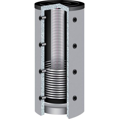 1000 Liter TWL Hygienespeicher 90° KER-1000 1 Wärmetauscher 120mm Isolierung (1/4)