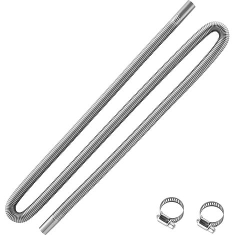 Flexible Tuyau d'Echappement en Acier Inoxydable 1980mm avec 2 Pinces pour Chauffage Diesel 2KW 5KW 8KW Accessoires Kit (1/5)