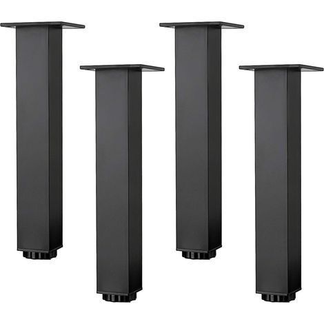 GENERIC-Pieds de meuble réglables en aluminium noir mat – Hauteur ajustable 5-35cm – Charge max 300kg – Lot de 4 pièces avec vis – (1/5)