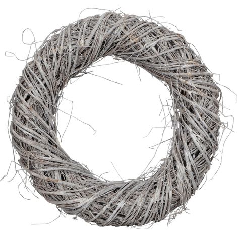 Deko Weidenkranz white washed - 30 cm - Rattankranz zum Dekorieren - Weide Türkranz Tischkranz Adventskranz Dekokranz Holzkranz Rattan Kranz aus Holz geflochten zum Dekorieren
