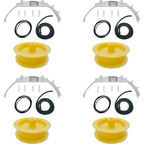 4x WE49X20697 Lagersatz für Wäschetrockner WE3M26 Oberes Lager WE9M30 Trommelfilz WE12M29 Riemen WE1M1067 Gleitlager