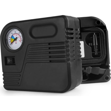 6a Compresseur Air Électrique Portatif Gonfleur de Pneus Haute Pression pour Voiture Pompe de Gonflage avec Manomètre et Embouts de Rechange