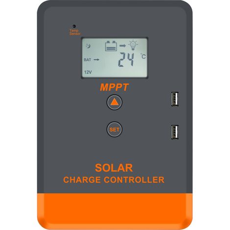 Contrôleur solaire MPPT automatique 12 V/24 V avec écran LCD rétroéclairé et plusieurs modes de contrôle de charge. (1/5)