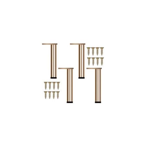 4pcs Pieds de Meuble Doré Métal Réglable, Pied Canapé Moderne, Pieds Rechange pour Table Basse, Meuble TV, Armoire Salle de Bain