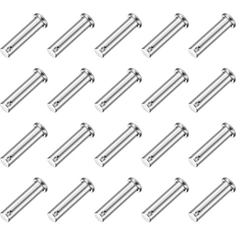 20Pcs M10 x 40mm Goupilles À Trou Unique, 304 Acier Inoxydable Tête Plate Goupilles Pour Attelage Pour Verrou De Remorque, Installation De Meubles, Équipement Industriel (1/5)