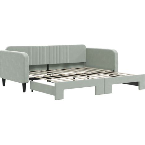Maison Exclusive - Lit de jour avec lit gigogne gris clair 90x190 cm velours