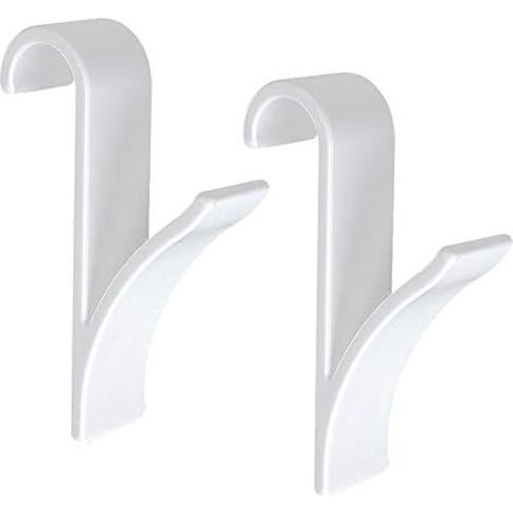 Lot de 2 crochets pour sèche-serviettes Blanc (1/5)