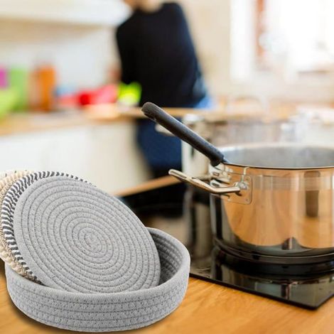 Dessous De Plat - En Coton Tissé - Pour Casseroles Assiettes Et Bols - Rouleau De 20 X 20 X 6 Cm - 1 Pièce (1/5)