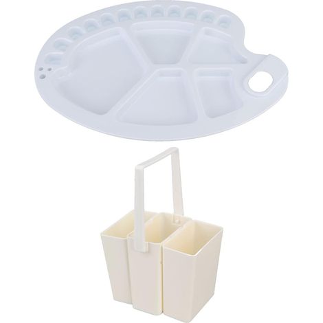Seau De Lavage pour Pinceaux De Peinture, Pinceau d'artiste Portable Multifonctionnel avec Palette pour Studio Ou Sorties De Croquis (1/5)