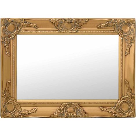 Miroir mural-Miroir Suspendu style baroque 60x40 cm Doré 952016 (1/5)