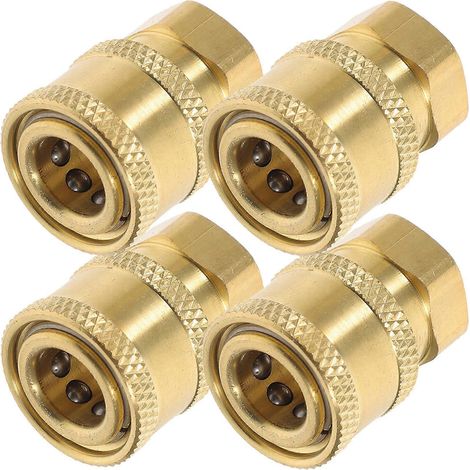 Raccord rapide pour tuyau d'arrosage, adaptateur 1/4 pouce, idéal pour les systèmes d'arrosage automatique en extérieur. Fabriqué en laiton robuste. Lot de 8 pièces. (1/5)