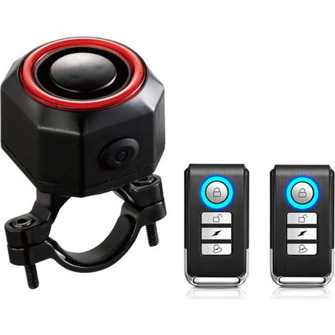 Alarm Antirrobo Para Bicicleta - 110 Db - Sensor De Movimiento Inductivo - Resistente Al Agua Ip65 - Recargable Por Led - Incluye Mando A Distancia (1/5)