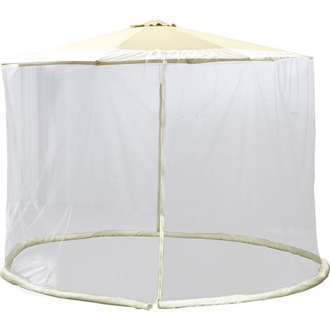 Toldo para sombrilla repelente de mosquitos, fabricado en poliéster, 300 x 230 cm, blanco y negro, para jardín y terraza. (1/5)