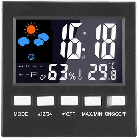 Digitales Innenthermometer für Schlafzimmer, Präzisions-Hygrometer, misst Lufttemperatur und Luftfeuchtigkeit, Wandgerät mit Display (1/5)
