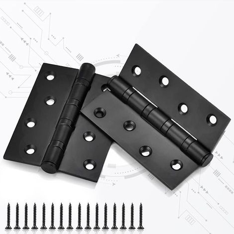 Charnières 2 Pcs Paumelle pour Porte,Paumelle Porte Bois Acier Inoxydable,Charnière Meuble avec 16 Vis pour La Maison Meubles Matériel Armoire Garde Porte Tiroir,100773mm (1/5)