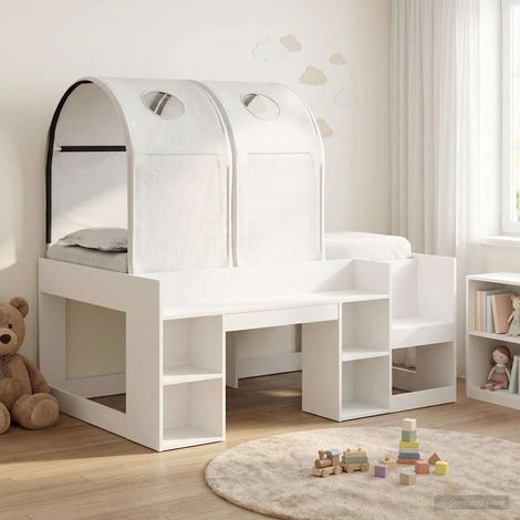 vidaXL Letto con Tunnel 3 pz Bianco Legno ingegnerizzato (1/5)