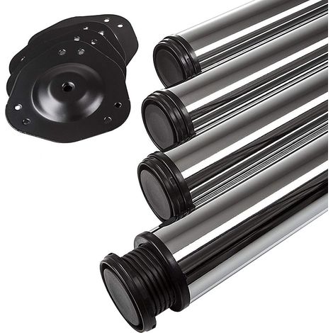 4er Set Tischbeine Ø 60 mm Höhe 710 mm Chrom poliert höhenverstellbar (1/5)