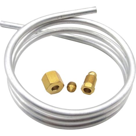 Tuyau en aluminium de 6 mm avec raccords de compression olive M10 x 1 femelle et mâle Longueur 1 mètre/39 pouces Pièces de chauffe-eau à gaz (1/5)