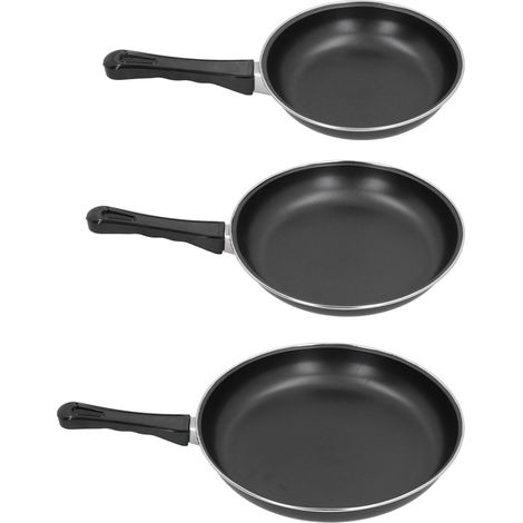 Mini poêle antiadhésive, mini poêle à œufs, poêle à frire, petite casserole, plaque à induction, cuisinière à gaz, ensemble de trois pièces pour crêpière (1/5)