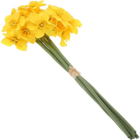Bouquet de Narcisses Artificiels Têtes Faux Bouquet Soie Jaune Décoration Salon Maison Mariage Table à Manger (1/5)