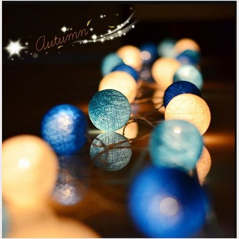 Guirlande Lumineuse Coton Boules - 10M 100 LED Chaîne Lumière Avec Prise pour Chambre Rideau Fête Noël Anniversaire Halloween Mariage Chambre (1/5)