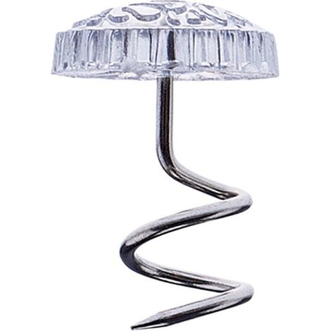 Screw Nail - Transparent Plastic Head - Spiral Metal Pin - For Upholstery Slipcovers Bedskirts Blanket Fixing - 50 pcs