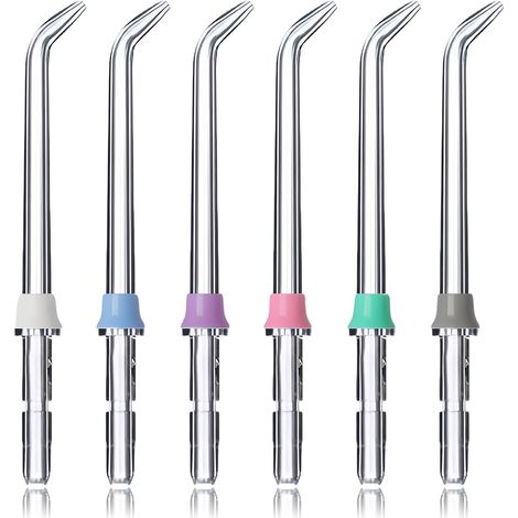 6 PCS Embouts Jet Dentaire Haute Pression pour WP-100, WP-660, WP-250, Flosser Embouts de Rechange pour Water Flosser, Nettoyage des Appareils Dentaires, Des Dents Propres (1/5)