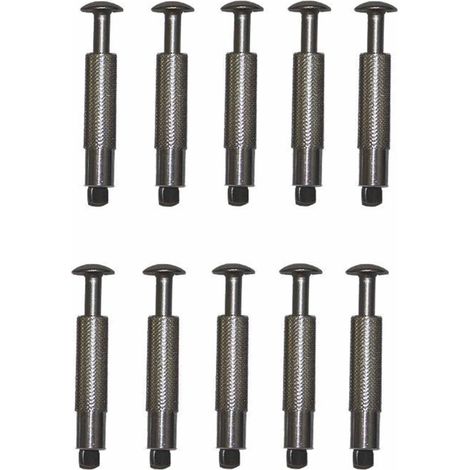 Lot de 10 pitons douille inox ø 12 mm – 100% inoxydable – Pour plages maçonnées béton et dallage – Longueur 6.5 cm – Jardiboutique