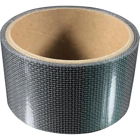 1 ruban adhésif de réparation anti-mouches pour porte, fenêtre, écran, rideau (gris) - 5 cm x 5 m