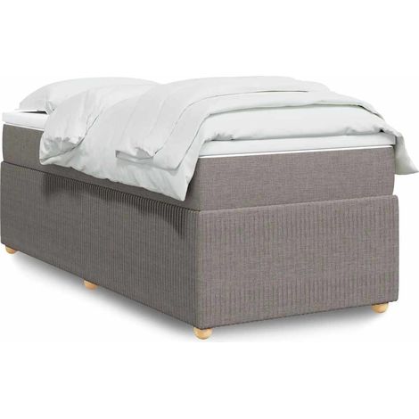 Boxspringbett mit Matratze Taupe 80x200 cm Stoff