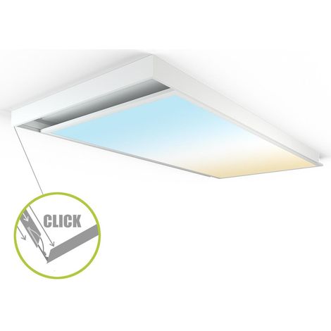 LED Panel Aufbaurahmen Click 120x60cm weiß Aufputz Montagerahmen