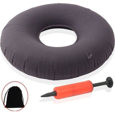 Oreiller en forme de donut, coussin gonflable de 15\" pour soulager la douleur du coccyx et des hémorroïdes (1/4)