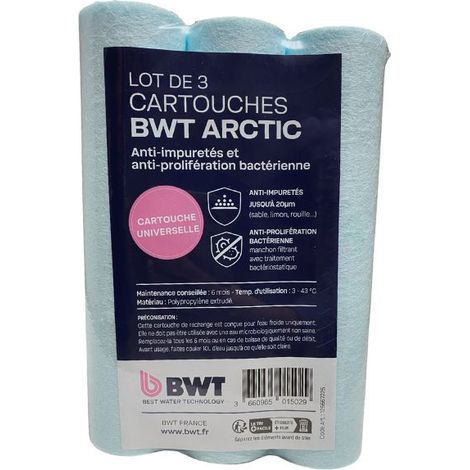 BWT – Lot de 3 cartouches filtrantes 25 microns – Polypropylène – Compatible filtres 10 pouces – Anti-impuretés pour eau potable (1/4)