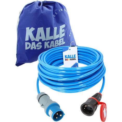 Kalle Adapterkabel CEE 230V 16A 2,5mm² auf Schuko Extreme Blau IP44 20 Meter