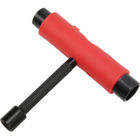 3-Loch-T- und L-förmiger Skateboard-Schlüssel für die Skateboard-Wartung – Rot (1/5)