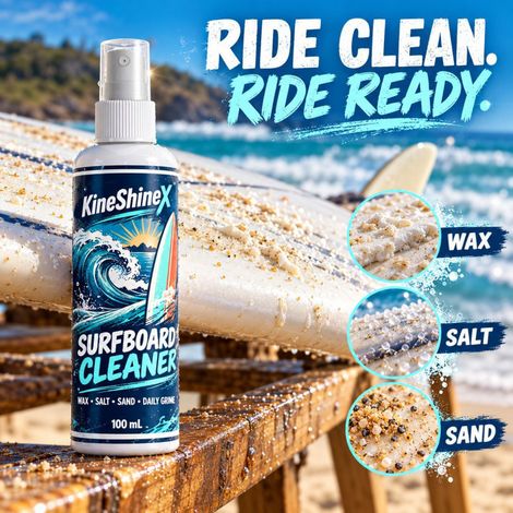 KineShineX Surfboard Cleaner, 100ml, zum Reinigen von Surfbrettern am Strand und zum Entfernen von Salz und Sand. (1/5)