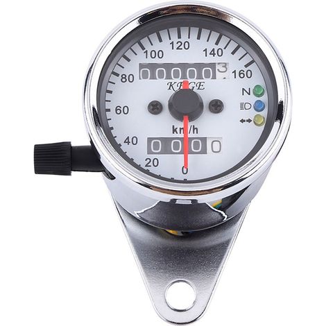 Compteur kilométrique universel pour moto, indicateur de vitesse, signal KM/H, argent (1/5)