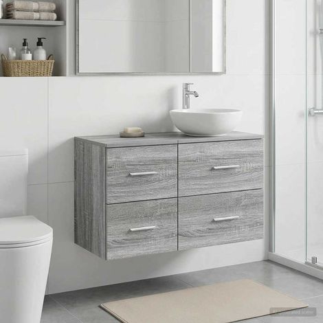 Gabinete de baño intermedio gris 30 x 35 x 50 cm