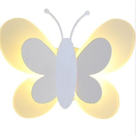 Décor mural papillon LED pour lampe de chambre enfant (blanche) (1/5)